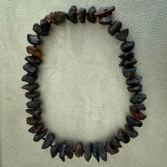Unpolished Amber Necklace - Picture 1 of 8